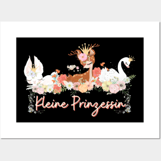 Hase Reh Schwan Kleine Prinzessin Blumen Süß Posters and Art